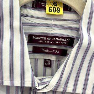 White with Purple Striped Button down shirt